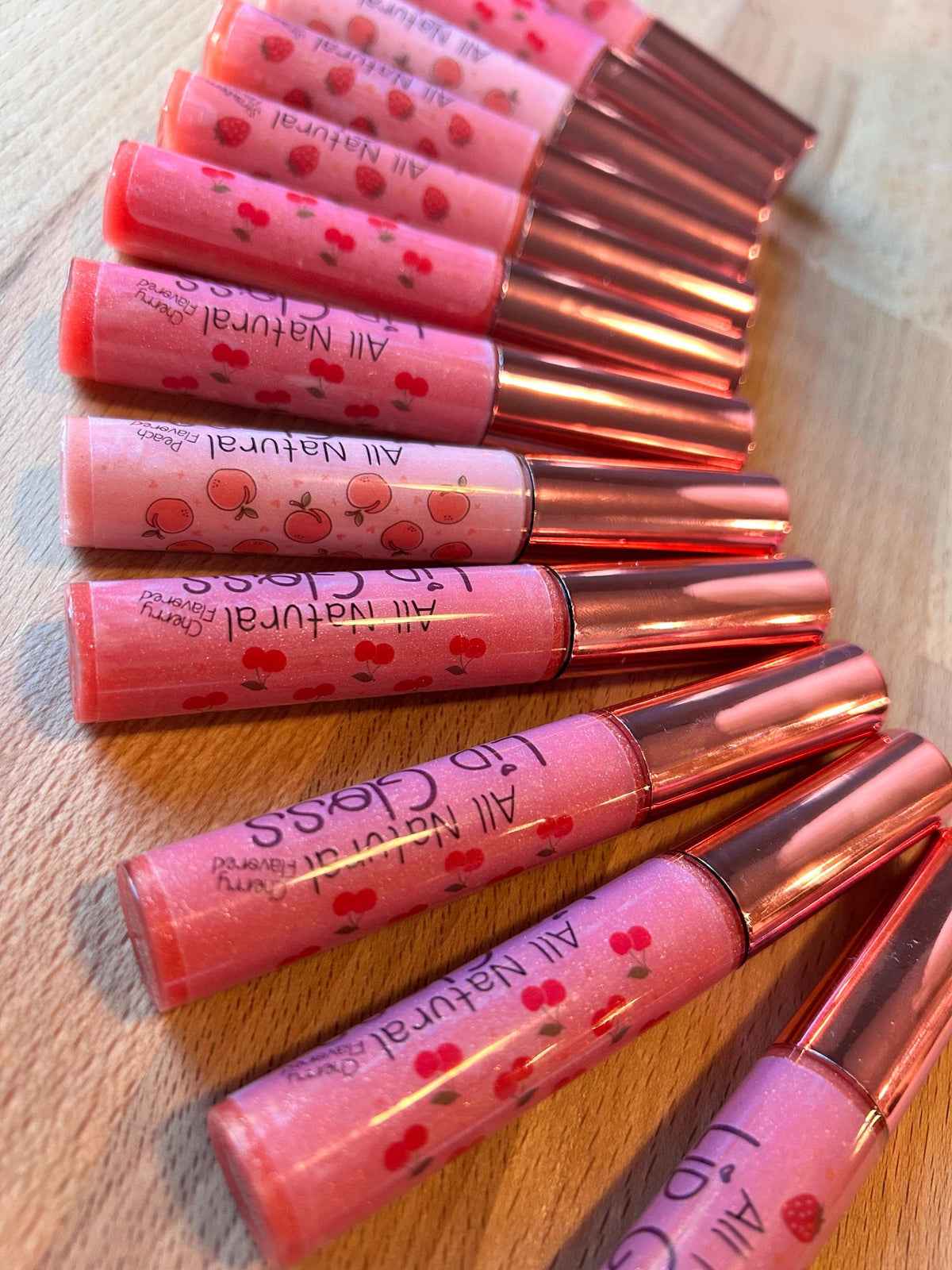 All Natural Lip Gloss • Organic • Strawberry • Vanilla • Peach • Cherry • Blackberry Acai • Watermelon