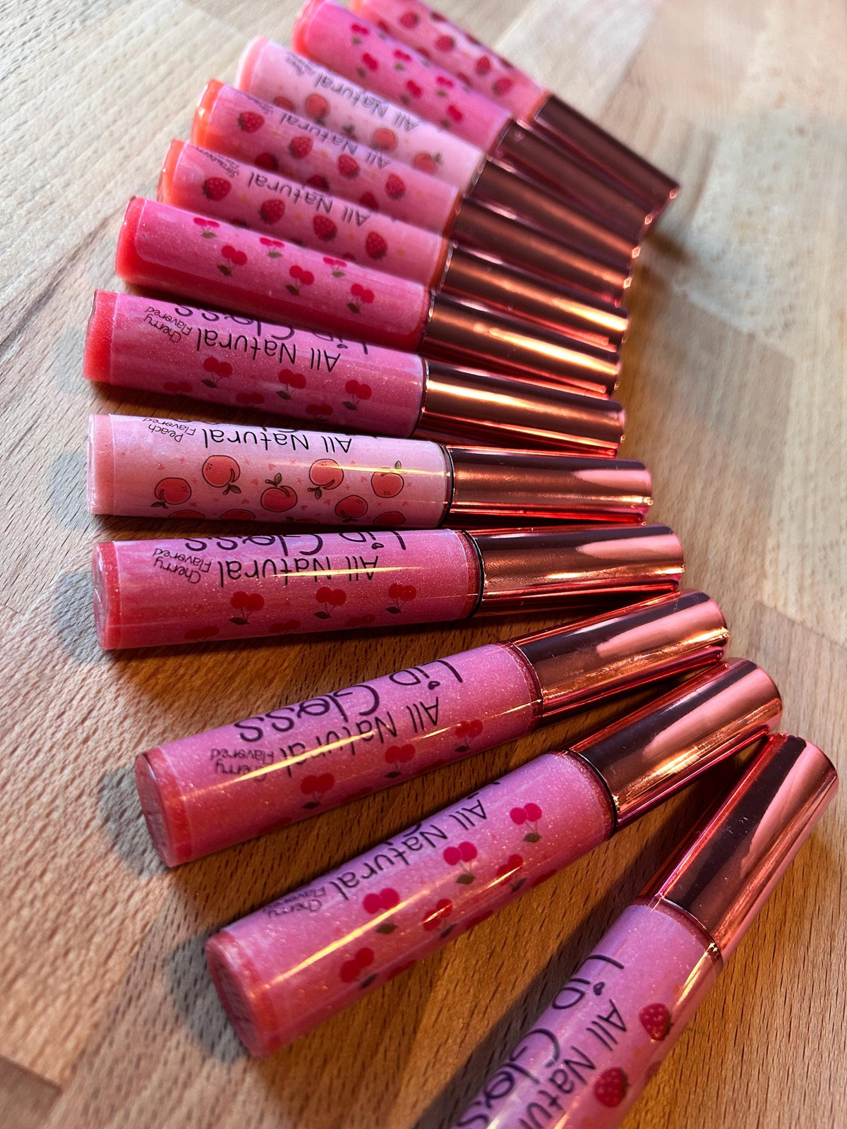 All Natural Lip Gloss • Organic • Strawberry • Vanilla • Peach • Cherry • Blackberry Acai • Watermelon