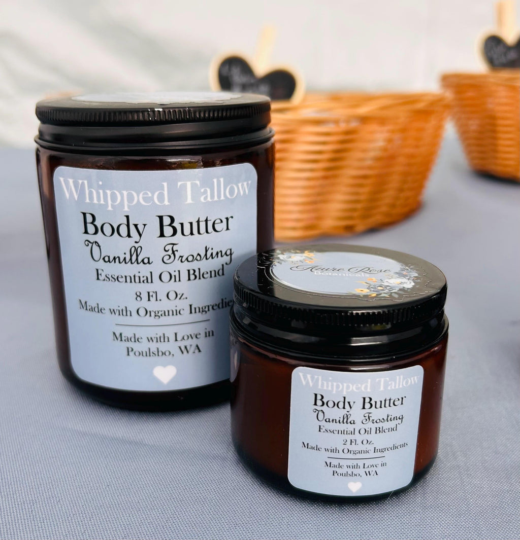 Vanilla Frosting Whipped Tallow Body Butter • Grass-Fed Organic Skin Care Balm