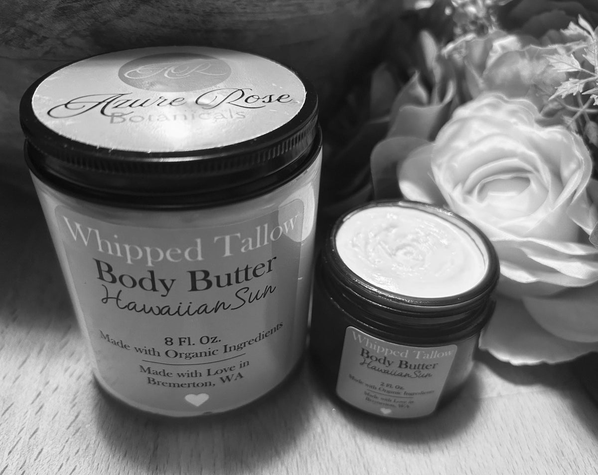 Whipped Tallow Body Butter | Hawaiian Sun, Coconut, Anti-Aging Moisture (Organic Ingredients)
