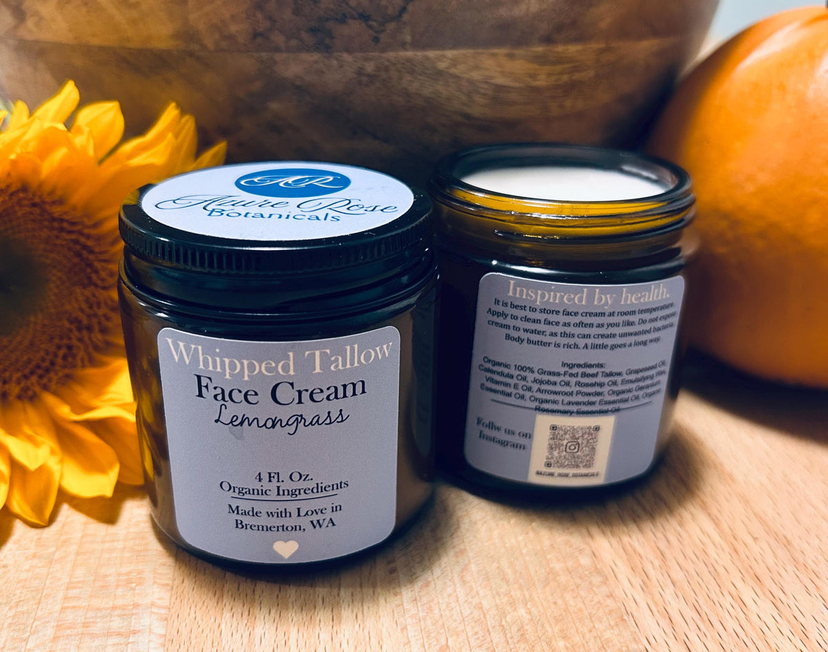 Whipped Tallow Face Cream with Essential Oils • ARTISAN BATCH • Organic Anti-Aging Skincare