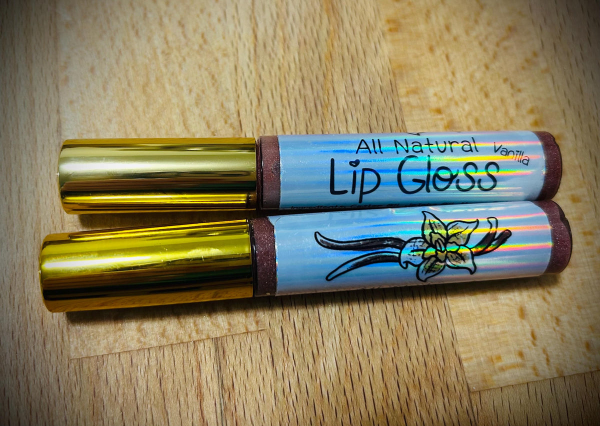 All Natural Lip Gloss • Organic • Strawberry • Vanilla • Peach • Cherry • Blackberry Acai • Watermelon