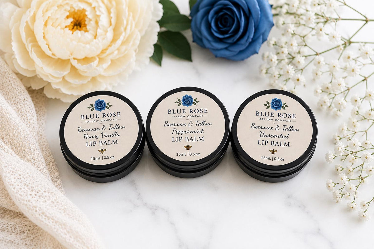 Handcrafted Tallow & Beeswax Lip Balm | Honey Vanilla, Grass-Fed Nourishment