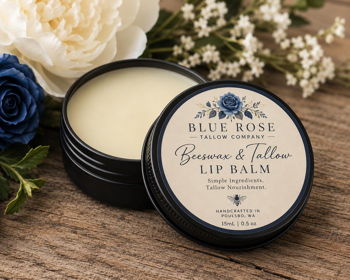 Handcrafted Tallow & Beeswax Lip Balm | Honey Vanilla, Grass-Fed Nourishment