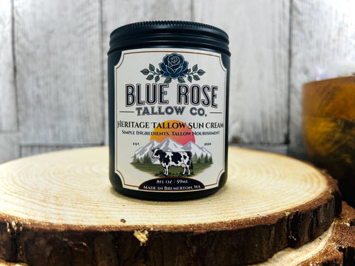 Heritage Tallow Sun Cream • Grass-Fed Tallow, Zinc Oxide, Botanical Oils
