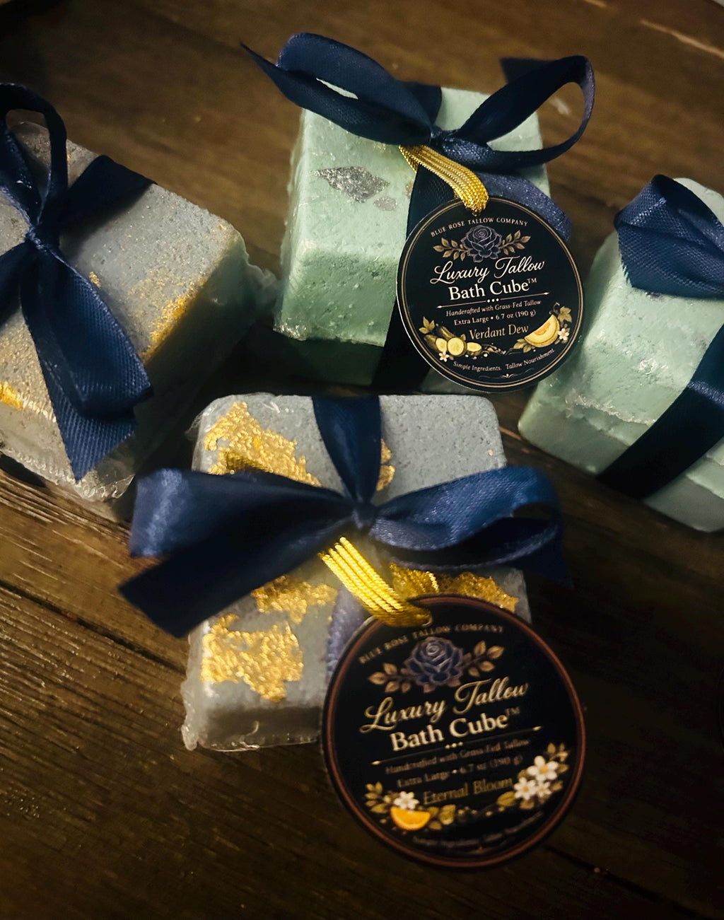 Luxury Tallow Bath Cube | Extra Large Spa Soak Bomb (Cucumber Melon, Citrus Bloom)