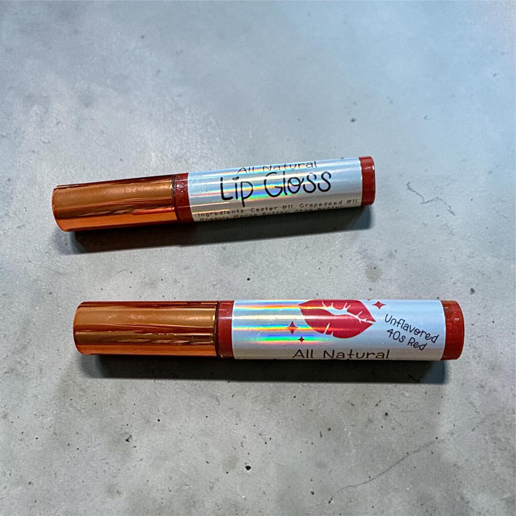 All Natural Lip Gloss • Organic • Strawberry • Vanilla • Peach • Cherry • Blackberry Acai • Watermelon