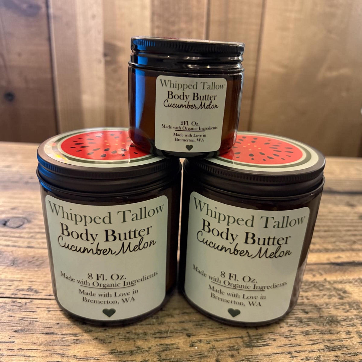 Cucumber Melon Whipped Tallow Body Butter | Grass-Fed Tallow Moisturizer for Dry Skin