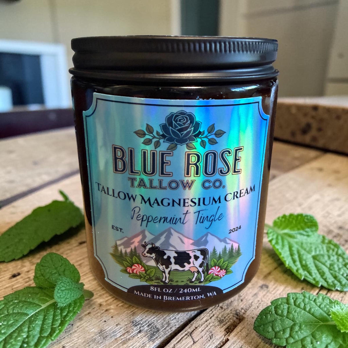 Peppermint Tingle Magnesium Tallow Cream | Whipped Body Butter, Grass-Fed Tallow Moisturizer