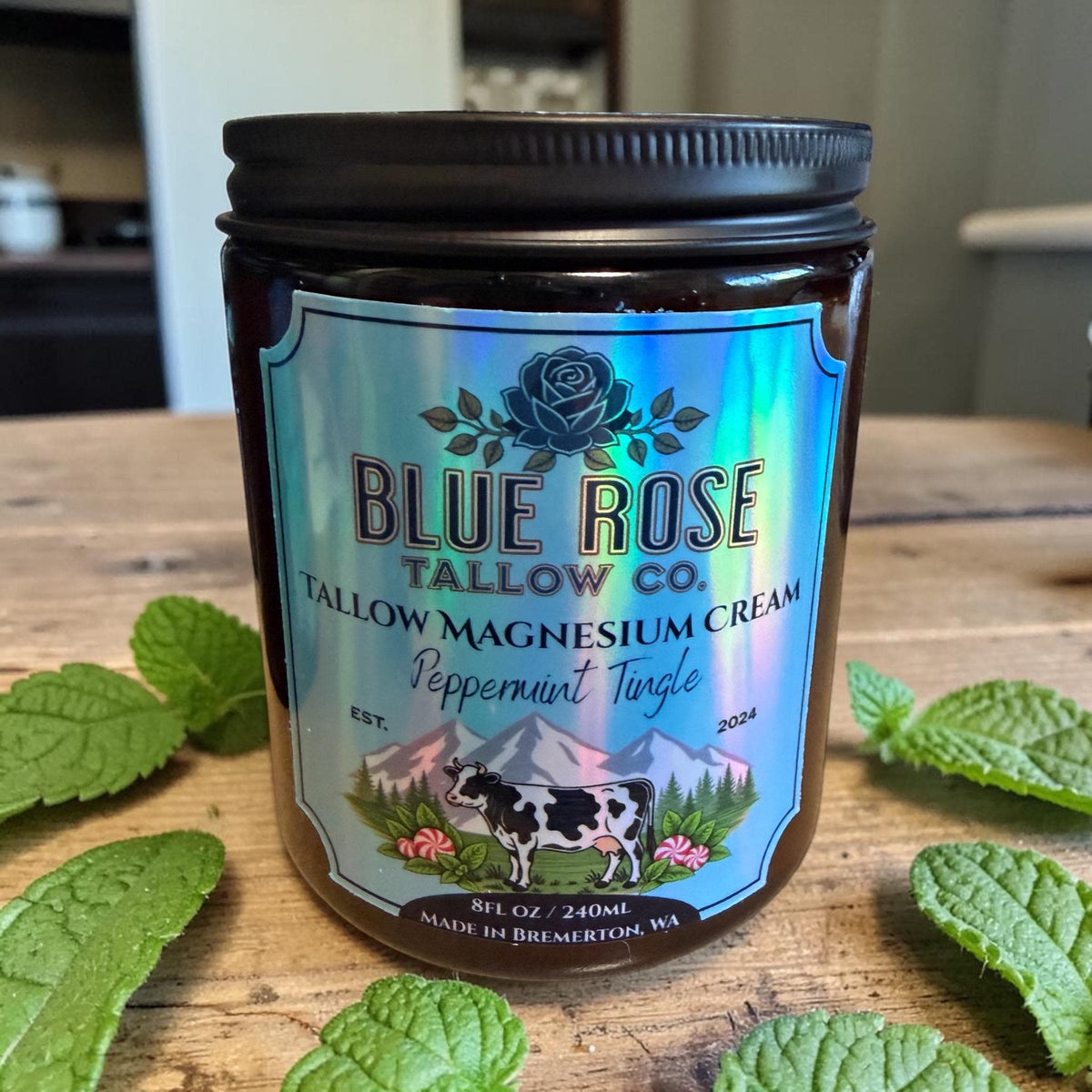 Peppermint Tingle Magnesium Tallow Cream | Whipped Body Butter, Grass-Fed Tallow Moisturizer