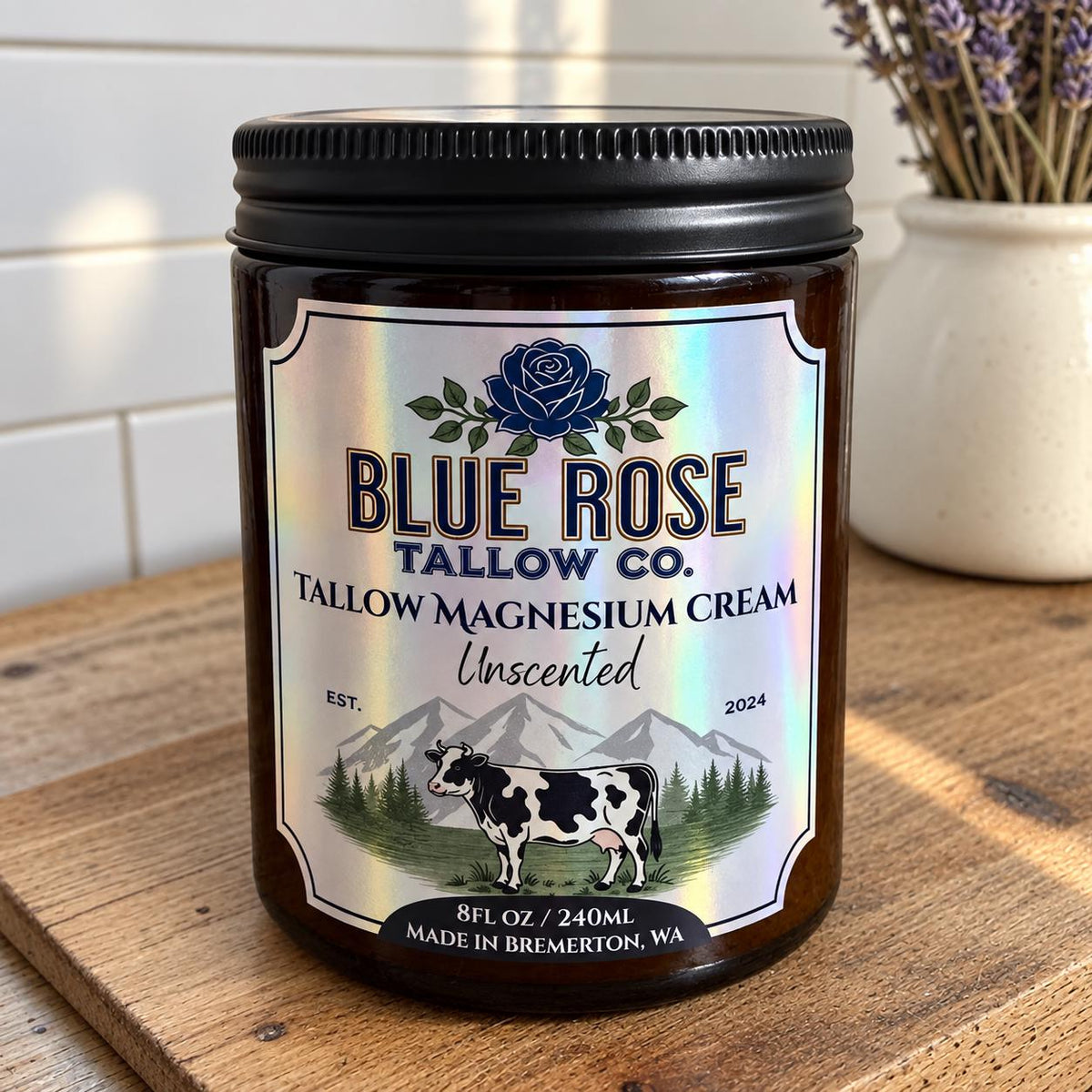 Unscented Magnesium Tallow Cream | Grass-Fed Tallow Body Butter