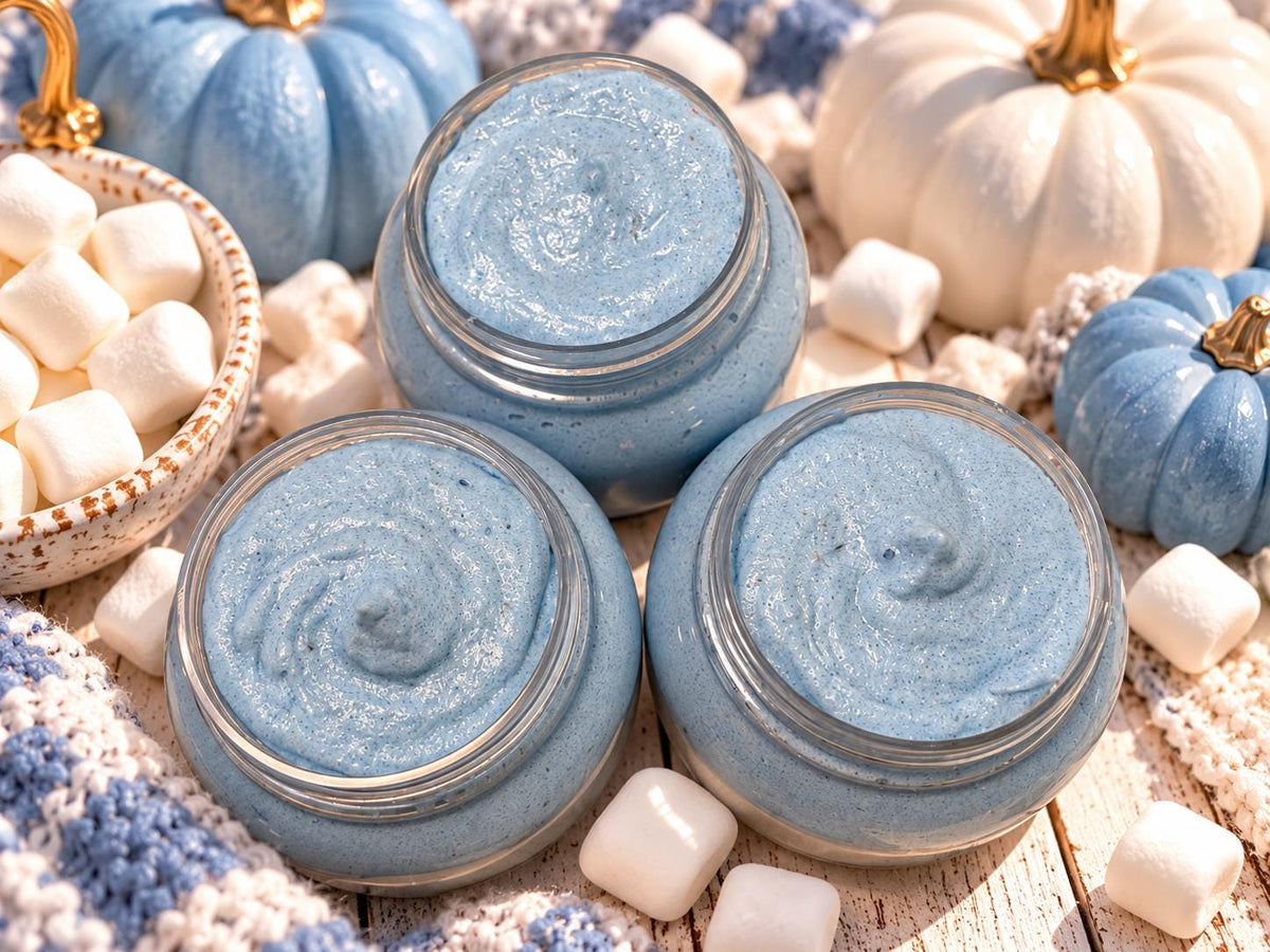 Pumpkin Marshmallow Tallow Sugar Scrub | Whipped Anti-Aging Body Scrub | Natural & Organic Moisturizing Exfoliating Body Wash