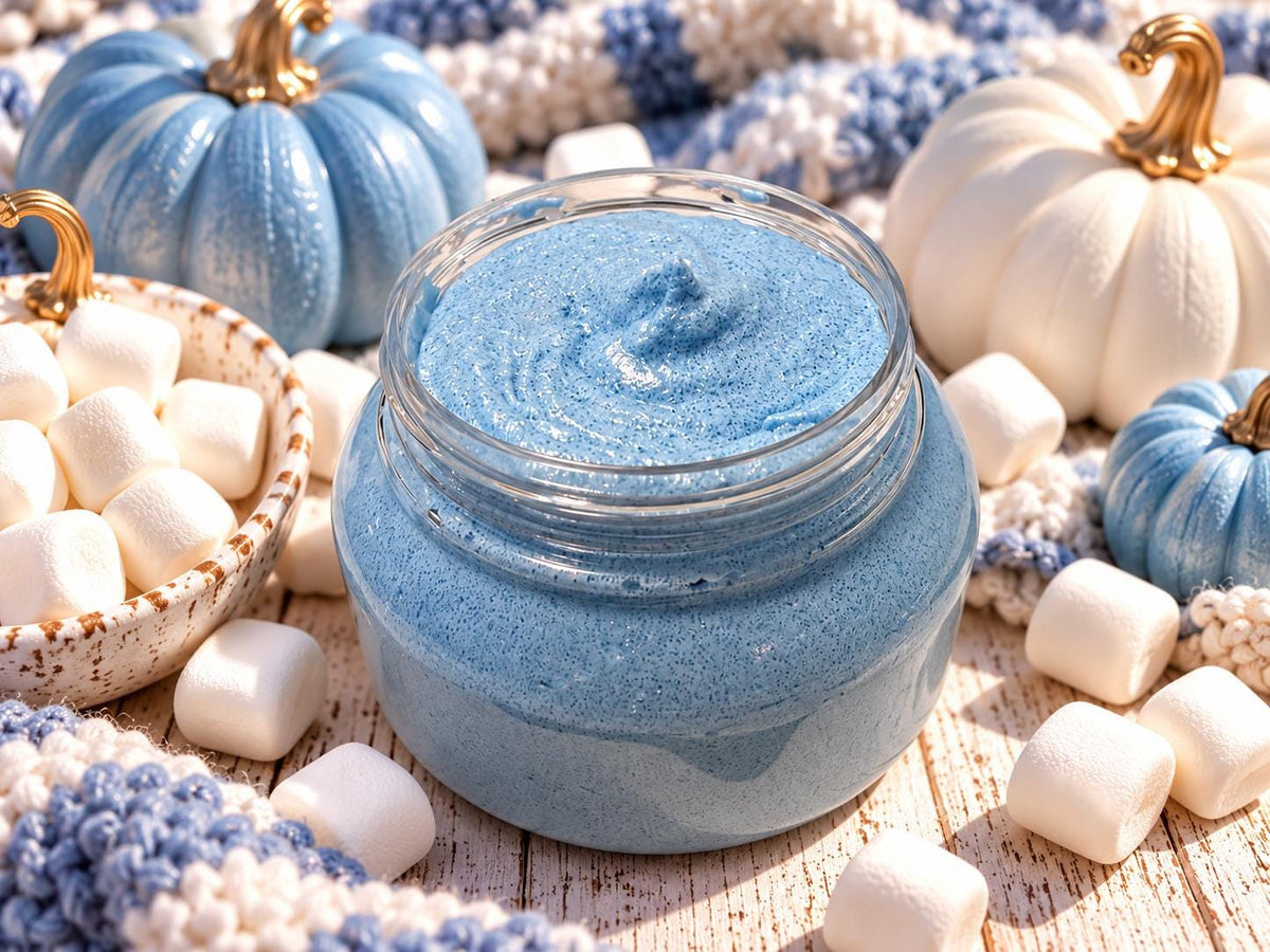 Pumpkin Marshmallow Tallow Sugar Scrub | Whipped Anti-Aging Body Scrub | Natural & Organic Moisturizing Exfoliating Body Wash